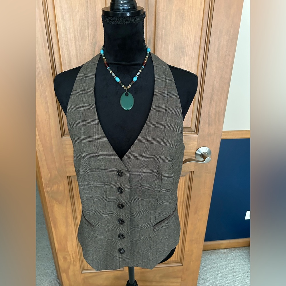 Worthington Brown Checkered Vest